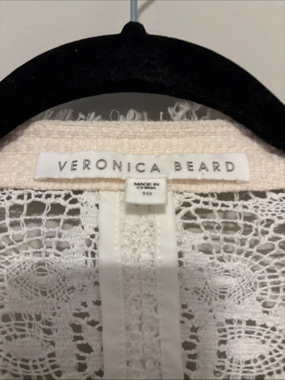 Veronica Beard Betsy Lace Back Tweed Jacket size 10 - Picture 3 of 6
